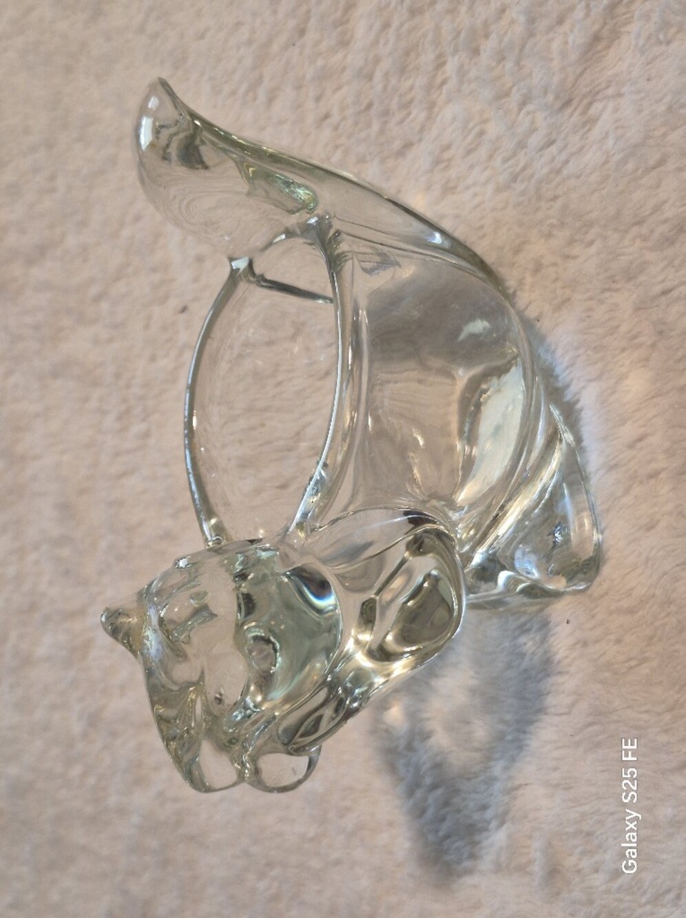 Vintage Avon Clear Glass Squirrel with Nut Votive Candle Holder